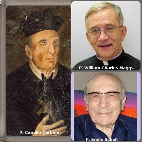 Tra i 36 defunti di oggi 6 marzo, di cui 2 italiani l’immagine mostra 3 Redentoristi: l'italiano P. Camillo Carbone (1766-1795), l’americano P. William Charles Maggs (1941-2006) e il francese P. Emile Schell (1918-2013).
