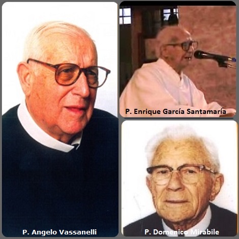 Tra i 26 defunti di oggi 23 aprile, di cui 3 italiani l’immagine mostra 3 Redentoristi: gli italiani P. Angelo Vassanelli (1919-2007) e P. Domenico Mirabile (1913-2010) siciliano col gusto della poesia e il P. Enrique García Santamaría (1913-2011), spagnolo di origini ma trasferito da lungo tempo nel Messico, a Tlalpizáhuac, riconosciuto poeta religioso.