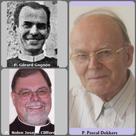 Tra i 26 defunti di oggi 12 settembre, di cui 3 italiani, l’immagine mostra 3 Redentoristi: il canadese P. Gérard Gagnon (1914-1994), l’americano P. Nolen Joseph Clifford (1950-2009) e l’olandese P. Pascal Dekkers (1925-2012).