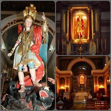La chiesa e la statua di San Michele Arcangelo, Patrono di S. Angela all'Esca (AV), patria del fratello redentorista Domenico Cristiano. (foto da internet).