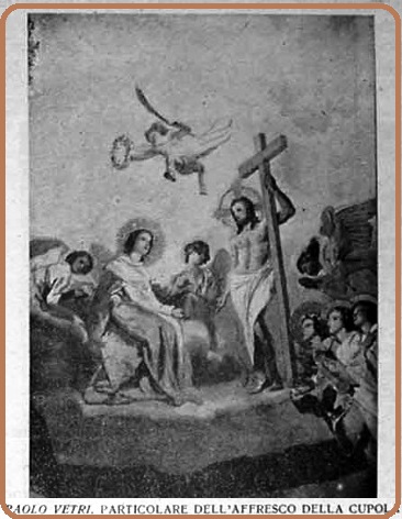 Una immagine dell'Annata 1942 del Periodico S. Alfonso: particolare dell'affresco della cupola della Basilica di Pagani, opera di Paolo Vetri.