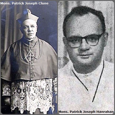 Tra i 20 defunti di oggi 24 maggio, di cui 1 italiano l’immagine mostra due redentoristi vescovi irlandesi: P. Patrick Joseph Clune (1864-1935) vescovo in Australia e P. Patrick Joseph Hanrahan (1925-1993) vescovo in Brasile.