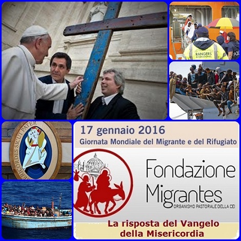 Migranti e rifugiati ci interpellano. La risposta del Vangelo della Misericordia: questo è il tema che Papa Francesco ha voluto dare alla 102a Giornata Mondiale del Migrante e del Rifugiato, che ricorre oggi domenica 17 gennaio 2016, in cui si celebra anche il Giubileo dei migranti.