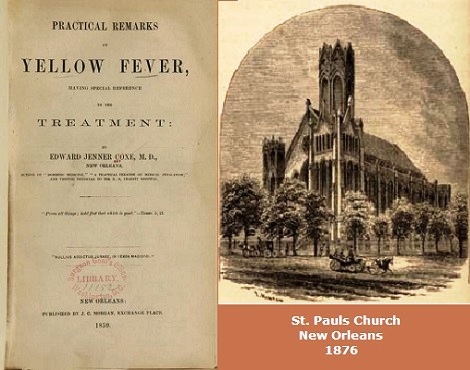 Nessuna immagine del redentorista Fratello William Frederick Roeder, C.Ss.R. 1846-1876 – Borussia/USA, Provincia di Baltimora.  morì di febbre gialla l’8 Ottobre 1876 a 30 anni. (foto: New Orleans1876 – La chiesa di San Paolo e una pubblicazione medica sulla febbre gialla)